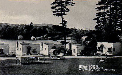 Naswa Cabin Colony 1950's B&W Postcard
