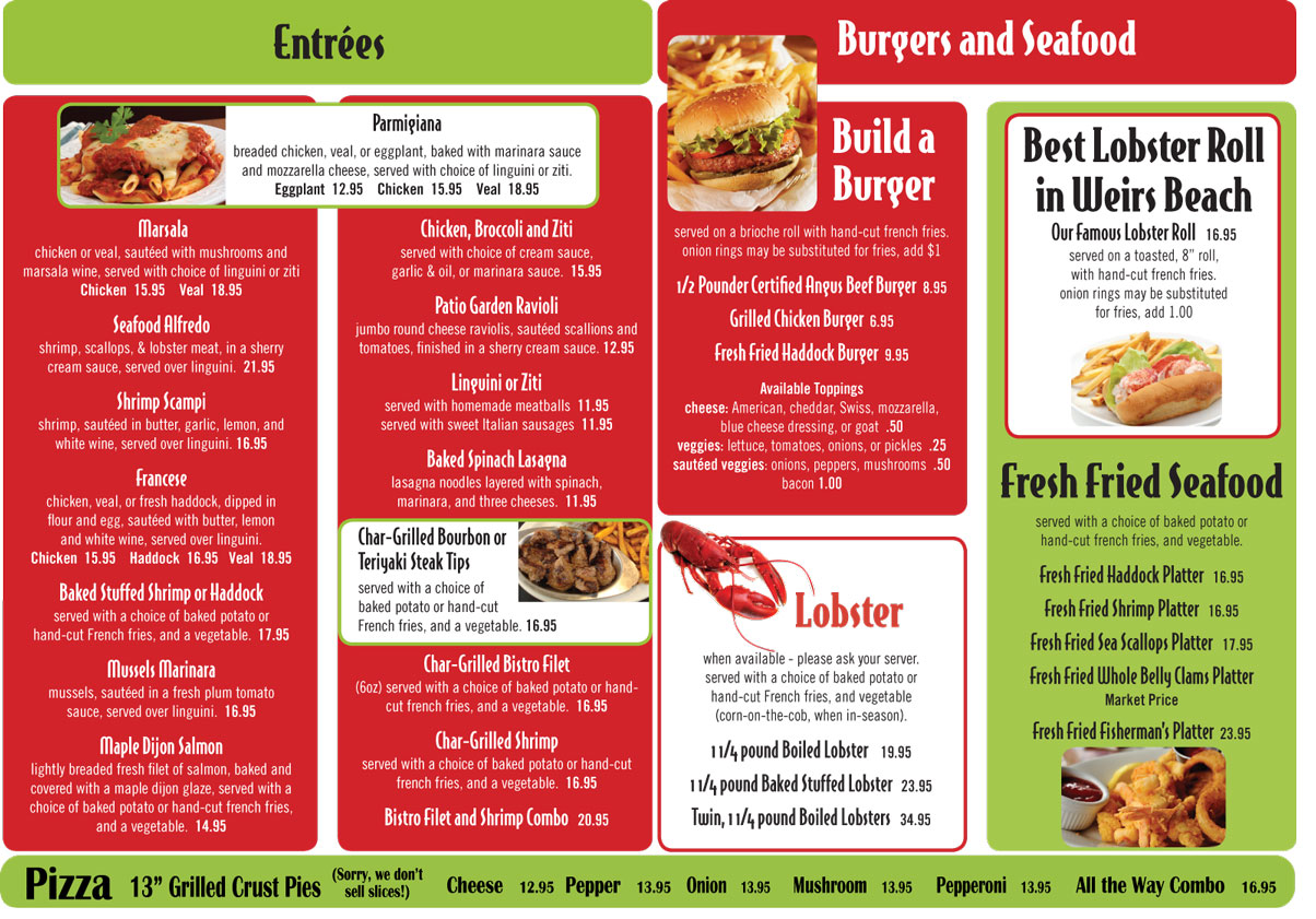 PATIO GARDEN RESTAUARANT 2011 SUMMER MENU